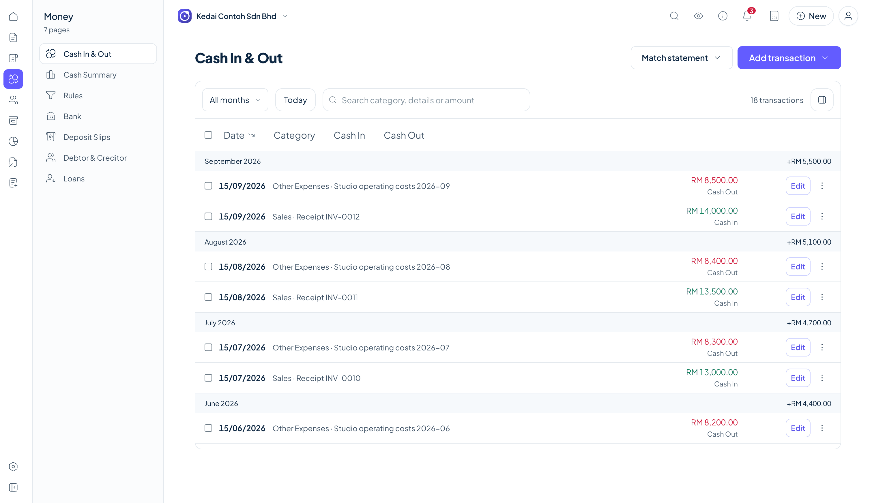 Orbit Finance money workspace for bank reconciliation and cash flow